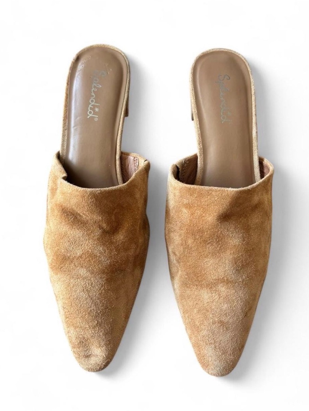 Splendid Lyn Mule Tan Suede Size 8 Womens Shoes Low Block Heel